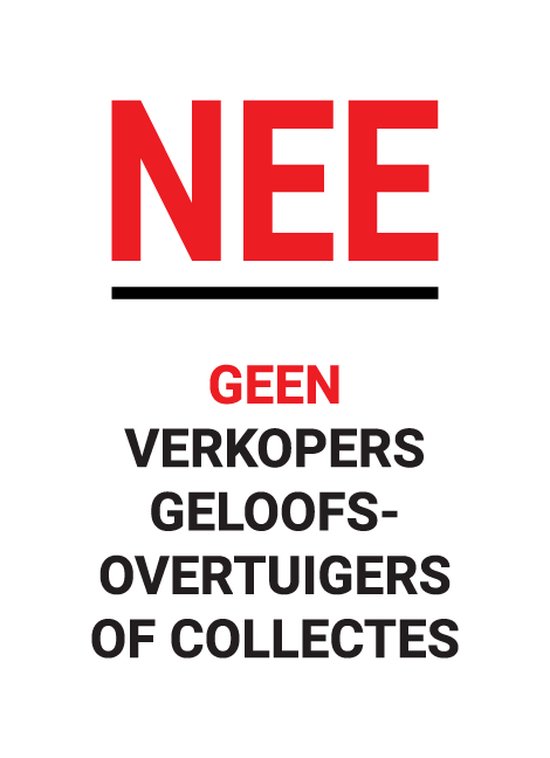 Geen deurverkoop sticker transparant - Geen verkopers aan de deur - Geen collectanten - Geen geloofsovertuigers - Deursticker Transparant - Geen colportage Transparant