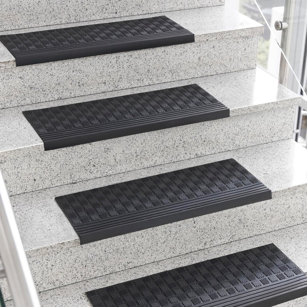 Antislip Trapmat van Rubber voor Buiten – Set van 10, 25 x 65 cm