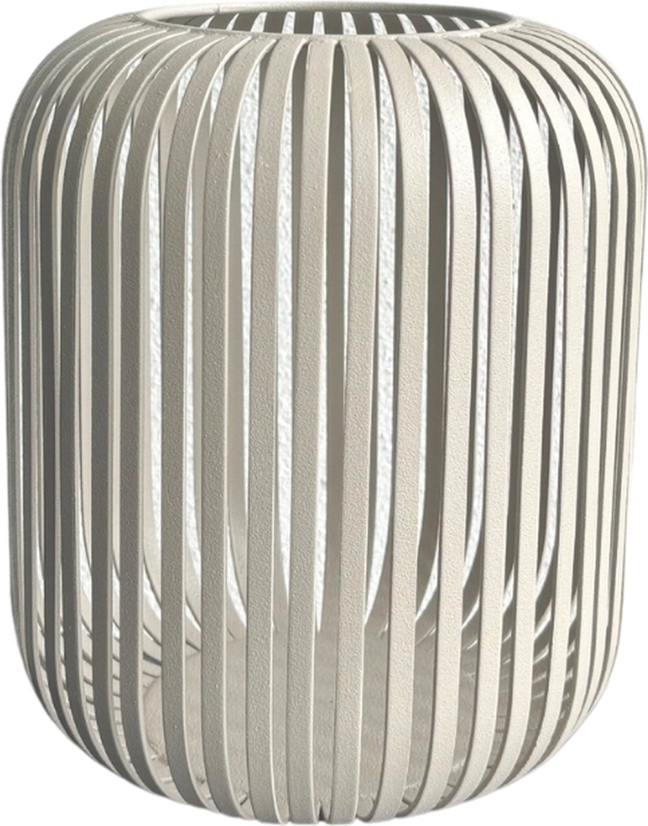 STILL - Lantaarn Tuintafel - Windlicht Terras - Ijzer - Beige - 23x20 cm