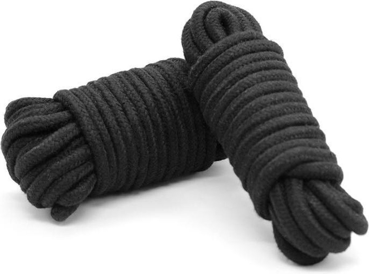 Goedkoopste Bondage Touw Zwart - 10 Meter x 8 mm dik