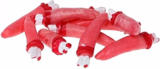 Doigts Coupés Sanguinolents Halloween - Lot De 5 - Accessoire Déco Effrayant Réutilisable