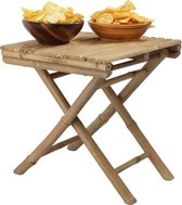Excellent Houseware Bijzettafeltje/klaptafel voor buiten - bamboe hout - opvouwbaar - 39 x 39 x 45 cm