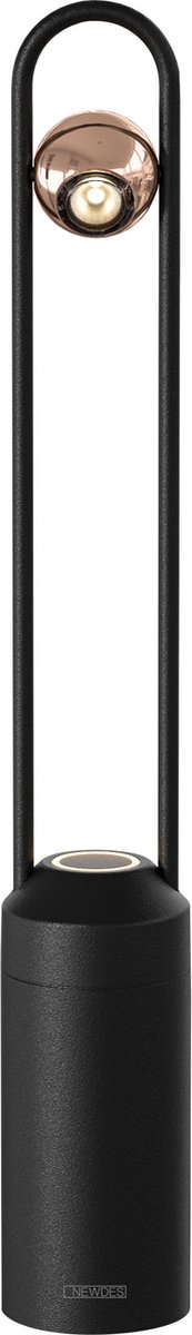 Newdes Tafellamp Minimal | Accu | Sompex LED tafellamp voor buiten en binnen - Werkt op batterijen - Aluminium - Dimbaar - Incl. Inductie oplaadbaar- Rose Goud