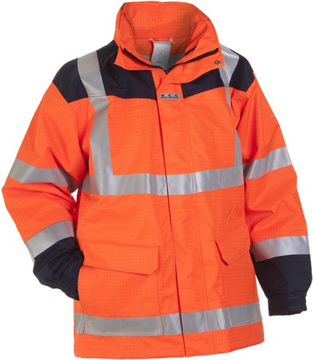 Hydrowear 073000 Multinorm Parka Maasdam - Fluor Oranje - Marine - M