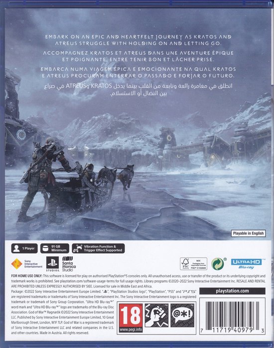 God Of War: Ragnarok - EN/FR/PT/AR (PS5)