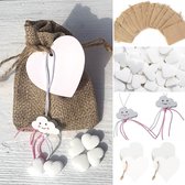 Witte Mijlpaalkaarten Baby Hout, Hallo Wereld Baby Schild