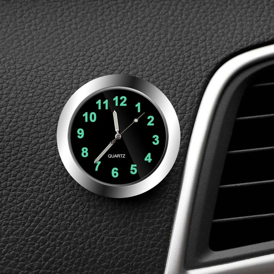 Gloglow Draagbare Digitale Klok met LCD-scherm voor Auto Dashboard en Bureau - Elektronische Tijd, Datum en Kalender Display met Kleefvoet