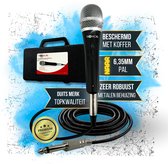 TronicXL Microfoon Set - Mic dynamisch met 5 meter lange kabel en jack plug 6,35 mm - Universeel handmicrofoon geschikt voor zingen, moderatie, podium, karaoke, bruiloft en meer - microfoon bedraad (met koffer)