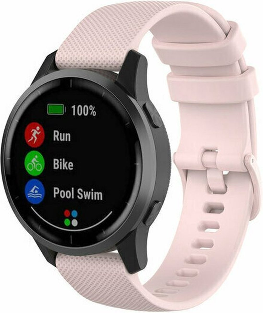 Stravo 22mm Zachte siliconen bandje - Geschikt voor Samsung Galaxy Watch 3 45mm / Galaxy Watch 46mm / Gear S3 Classic & Frontier - Polar Vantage M / M2 / V3 / Grit X - Garmin Vivoactive 4 - Siliconen Horlogebandje voor Huawei / Xiaomi - Rose