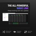 Screenshot van Wave Link software met faders en audio-instellingen.