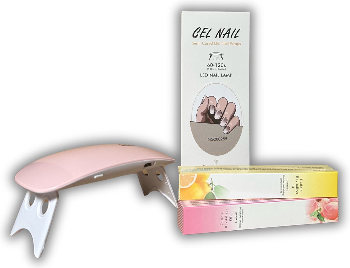 Goedkoopste Gel Nagel Wraps - nail wraps - gel nagel stickers - nagel wrap - nail wrap - starterset - nagelfolie met lamp - NailGlow - Nagelriemolie pen