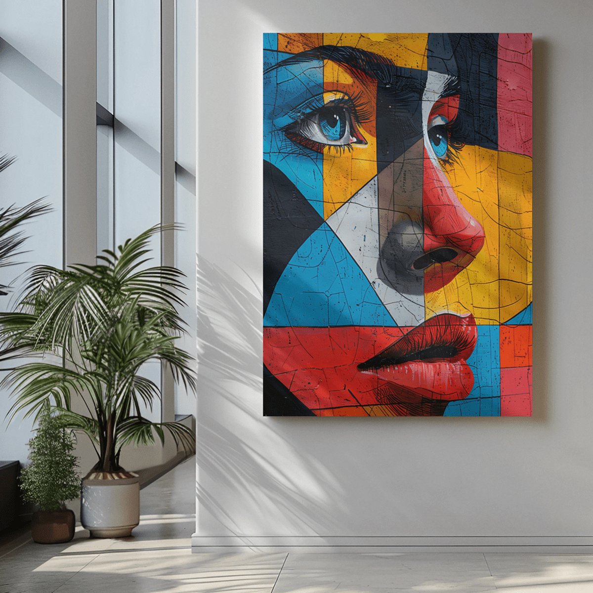 Trendex Global Canvas Schilderij - Kubistische Kunst - Kleurrijke Wanddecoratie - 60x40x2 cm