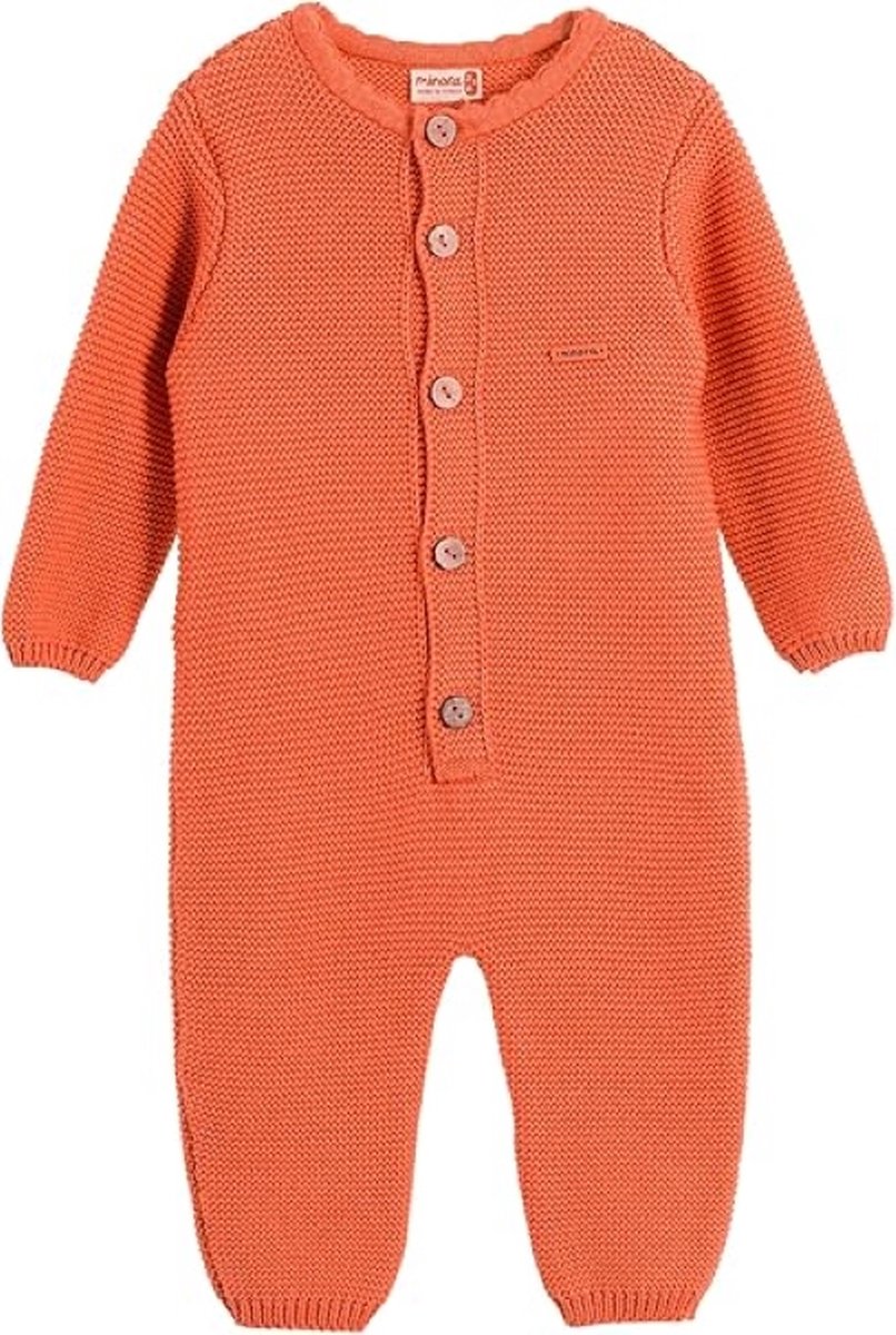 Minora gebreide baby kleding jongens-Unisex boxpakje- Baby kleding meisjes- Maat 68/ 4-6 Maanden-Newborn overalls winter- Baby kleding meisjes-Orange-Kraamcadeau - Babyshower Cadeau- koningsdag