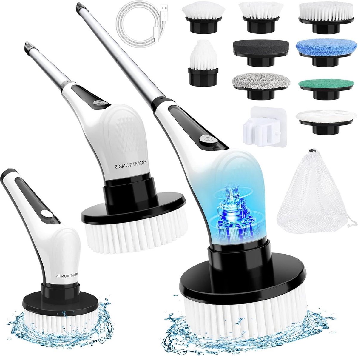 Brosse de Nettoyage Électrique sans Fil – 8 Têtes, 3 Vitesses, Manche Télescopique – Brosse Rotative Rechargeable pour Salle de Bain, Carrelage, Sols | Leroy Merlin Brosse de Nettoyage Électrique sans Fil – 8 Têtes, 3 Vitesses, Manche Télescopique – Brosse Rotative Rechargeable pour Salle de Bain, Carrelage, Sols | Leroy Merlin