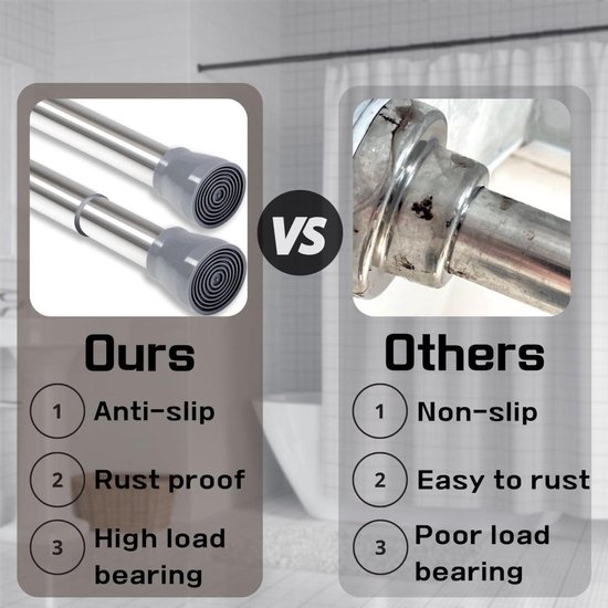 Zwarte Doucheplanken Geen Boren - Roestvrij - Sneldrogende Douche Organizer Met Grote Capaciteit Badkamer Douche Opslag Met 4 Haken Doucherek 2 Pack Telescopische Doucherek