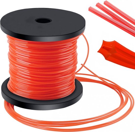 Foto: Mozy trimmerdraad ster oranje 2 4 mm 100 meter extra stevig bosmaaierdraad trimdraad kantenmaaier maaidraad grastrimmerdraad snijdraad