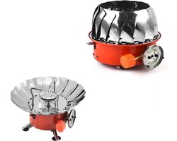 Réchaud à gaz de camping pliable 2800 W - Réchaud de camping avec allumage piézo et cartouche à vis - 468 g léger et coupe-vent - facile à nettoyer