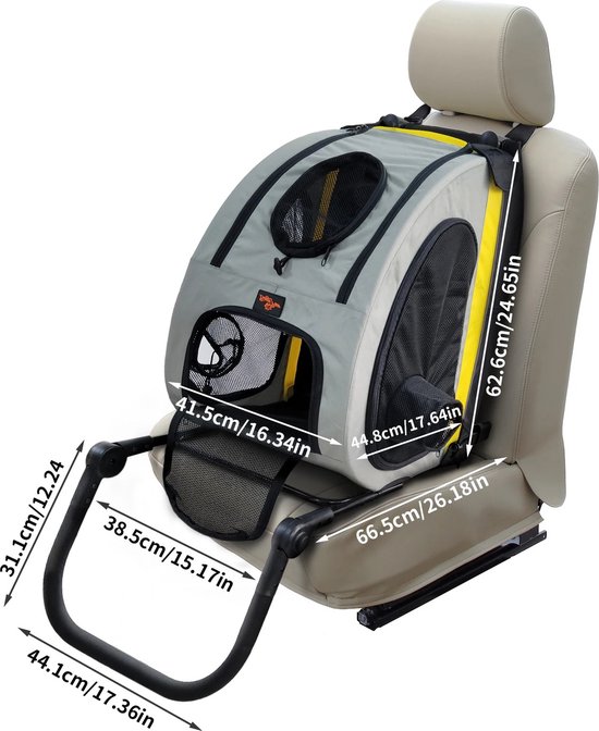 YITAHOME 3-in-1 opvouwbare hondenwagen, hondenbuggy tot 22 kg