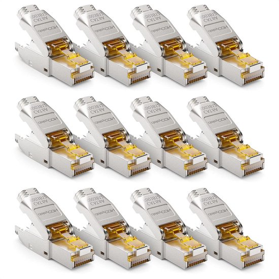 ZJRung 12 Pièces Connecteur RJ45 Cat7 Cat6A âle RJ45 âle Câble de