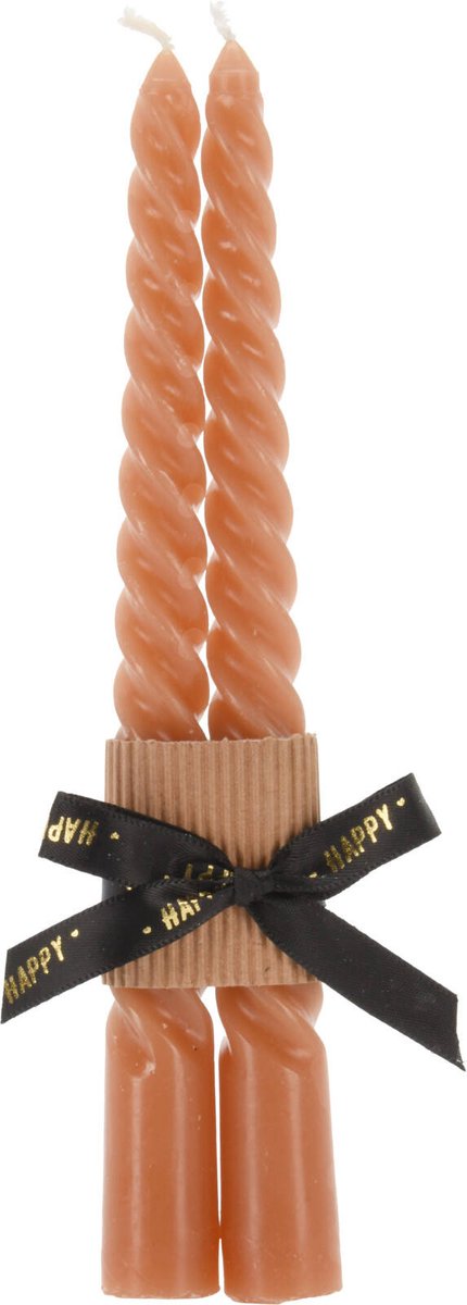 Set van twee kegelvormige kaarsen, TWISTED, 20 cm