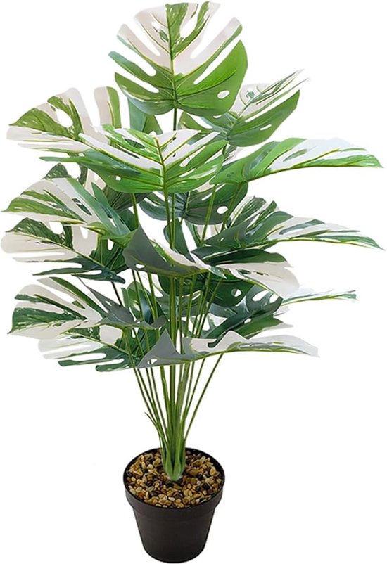 Plantes artificielles, grandes, 75 cm, blanc/vert, plant splitphilo,  Monstera, 18... | bol