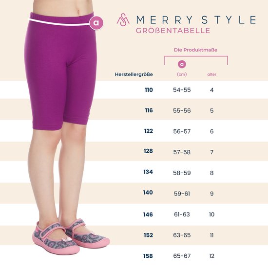 Merry Style MS-MS10-227-LE Meisjes Leggings - Sport - Vrijetijdsbroek - Kort - Katoen - Sporbroek - Yogabroek - Donkerturquoise - 128 van Merry Style — afbeelding 2