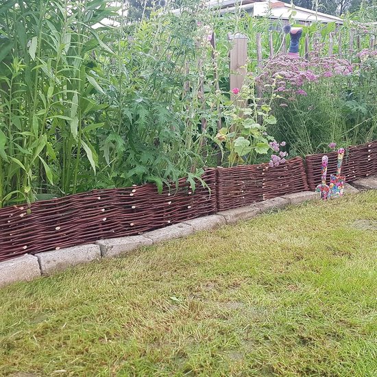 BOGATECO Gazonrand, 5 x wilgenrand, 100 cm lang en 40 cm hoog, houten