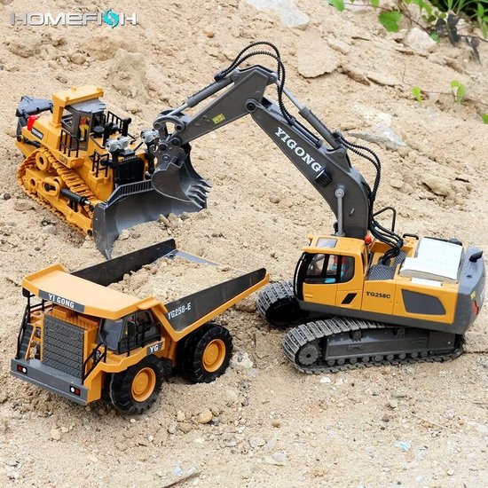 Ariko Hulna XXL RC Rupskraan - Op Afstand Bestuurbare Graafmachine   Radiografisch   Rc Kraan   Met Accu   2.4gz   Schaal 116    Digging Machine   Inclusief 2 X Philips Aa Batterijen 8720615360949