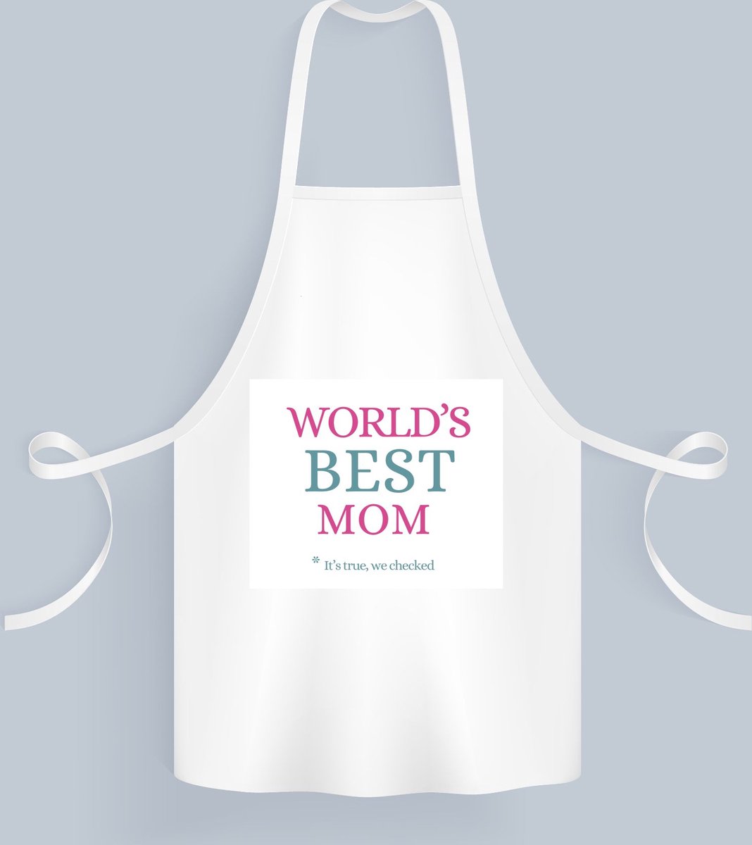 Akyol - world's best mom Keukenschort - Mama - moeder - moederdag cadeautjes - verjaardagscadeau - kado - 82 bij 71 cm