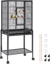Bol.com Papegaaienkooi – Parkietenkooi Op Voet & Wieltjes – Vogelkooi Voor Binnen & Buiten – Voliere – Grote Vogelkooien –24x17x... aanbieding