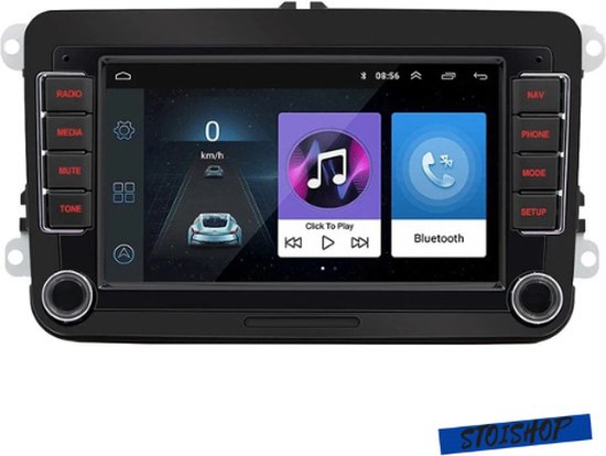 Autoradio - 2din - Apple Carplay - Android Auto - Pour Volkswagen Golf 5 6 Polo Passat B6 B7 Cc Skoda Jetta Universal Muiltmedia - Navigation GPS WiFi - Caméra de recul - Sans USB