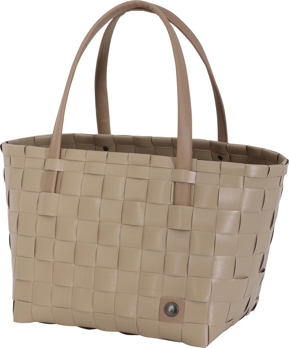 Handed By - Duurzame handgevlochten boodschappentas met luxe zachte hengsels - Shopper - Weekendtas - Strandtas - Sporttas - Color Match - bruin, mocha mousse - mocha