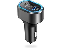 Caliber Autolader – Snellader – Autolader USB C – 12v USB Autolader – USB QC3.0 18W & USB C 30W & USB C 20W -12/24Volt – 68 Watt vermogen (PS25)