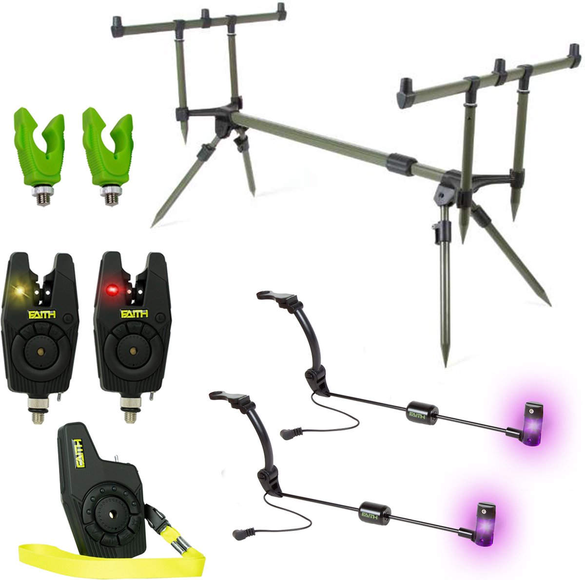 X2 Rodpod - Set - Deluxe - Transformer Rodpod - Incl 2 Beetmelders - 2 Swingers + Leds - Karpervissen