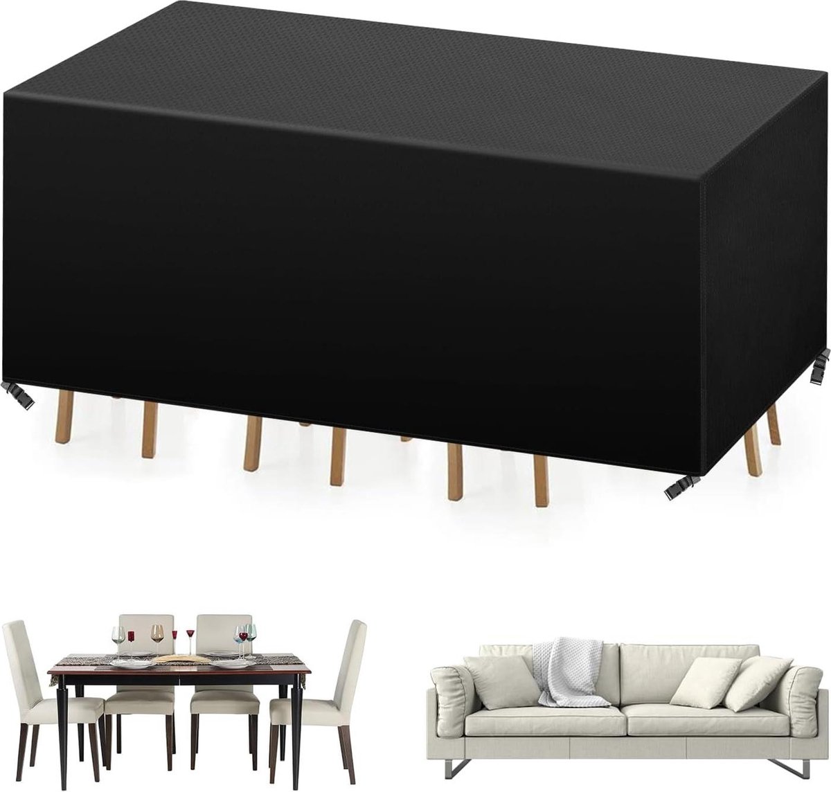 Tuinmeubelen Afdekking 420D Oxford - Waterdicht UV-Bestendig - Tafel Stoelen Rotan Hoes 242x162x100 cm