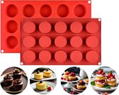 Bol.com Lynn's siliconen bakvorm - 15 ronde holtes van 4cm - Cake mousse chocolade petit fours gebak taart koek pudding zeep epo... aanbieding