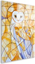 Uil glas schilderijen - Dieren schilderij - Glasschilderij Patronen - Muurdecoratie klassiek - Schilderijen plexiglas - Decoratie slaapkamer acrylglas 40x60 cm