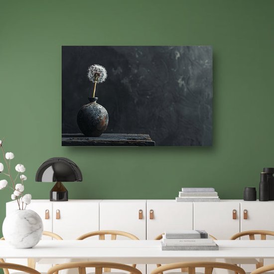 Tableaux sur verre représentant des pissenlits - Tableaux sur verre Bloem - Peintures sur vases - Peintures classiques - Peinture sur plexiglas - Décoration murale en verre acrylique 105 x 70 cm