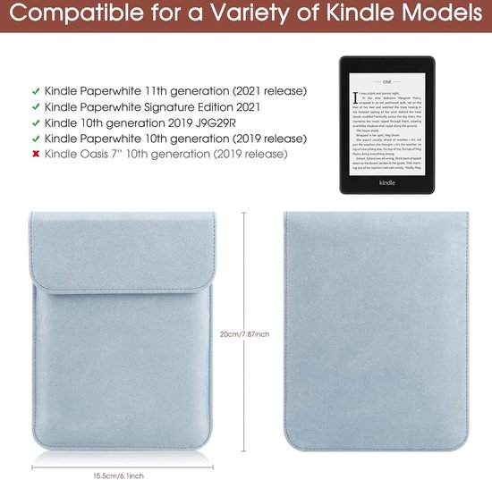 Sleeve Case 6-6.8'' Kindle Paperwhite 11e generatie 2021 Blauw van Decalacase — afbeelding 3