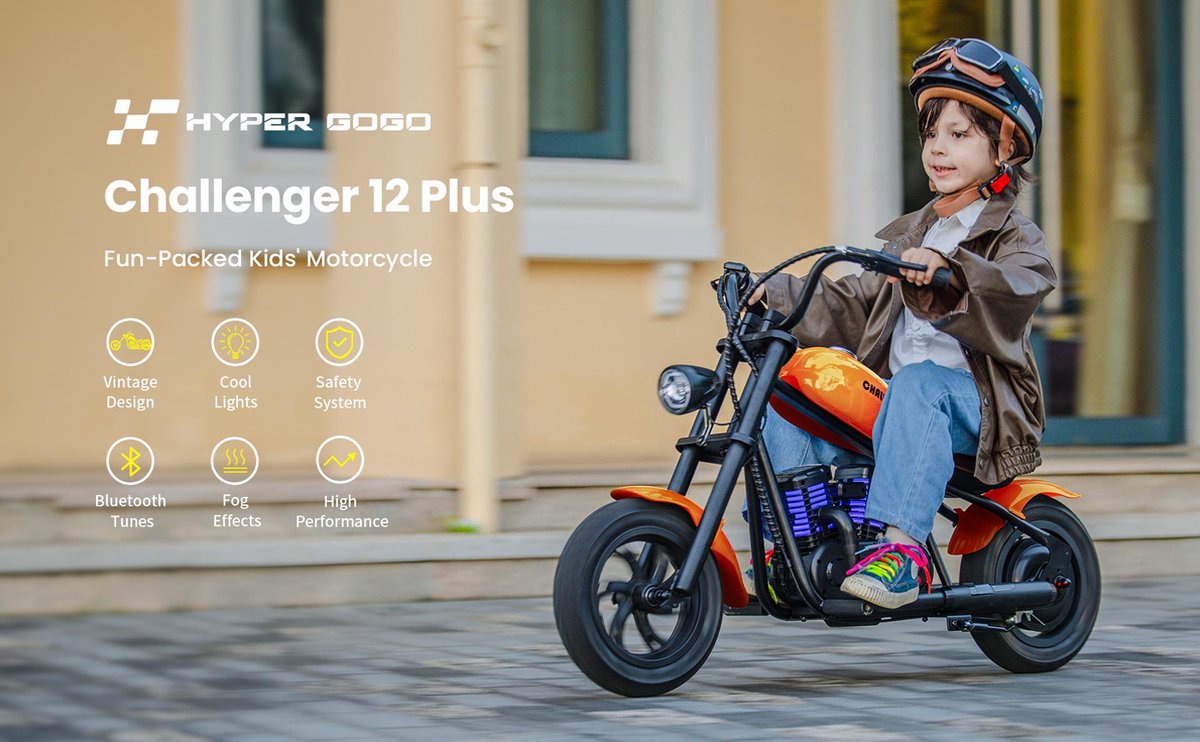 HYPER GOGO CHALLENGER 12 PLUS, Orange, Scooter électrique pour enfants