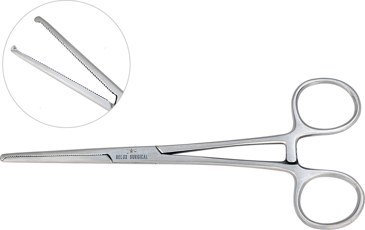 Goedkoopste Belux Surigcal / Tandheelkundig Mosquito arterieklem, 1x2 tanden, recht 14 cm rvs - Set van 2