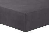 Vision - Hoeslaken FLANEL - Antraciet - 90 x 200cm met ruime hoek van 30cm - éénpersoonsmatras - 100% katoen Flanel