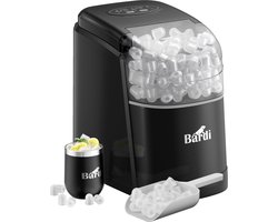 Bardi IJsblokjesmachine – 1.6L – IJsblokmaker met IJsschep – Inclusief Luxe Thermosbeker en Ijsschep- Zwart