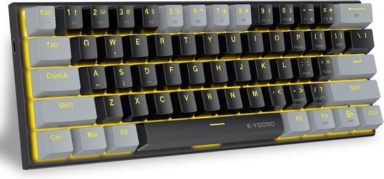 E-YOOSO Z-11 Compact 60% Mechanisch Gaming Toetsenbord - Blue Switches - RGB - Ergonomisch- Ideaal voor PC Gamers