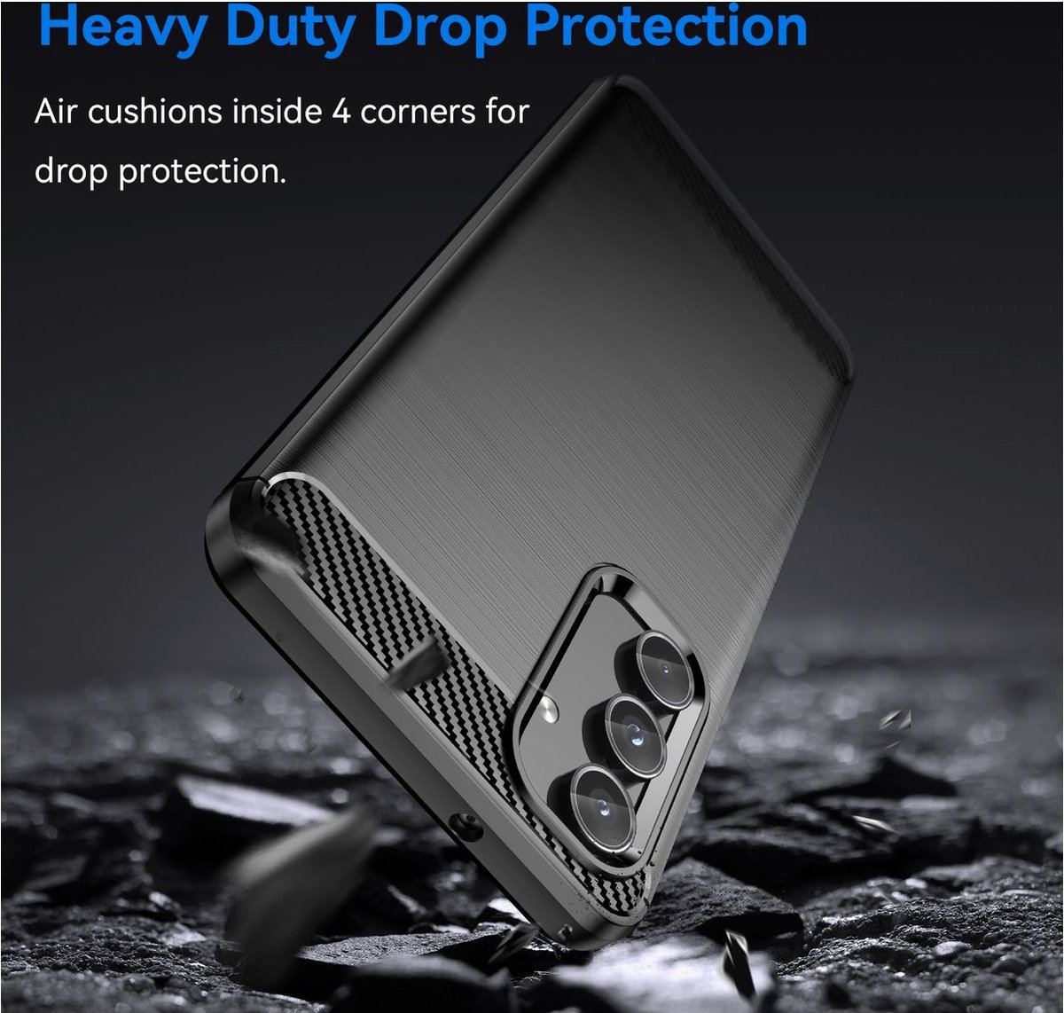 Mobigear Hoesje geschikt voor Samsung Galaxy M55 Telefoonhoesje Flexibel TPU | Mobigear Brushed Slim Backcover | Galaxy M55 Case | Back Cover - Zwart