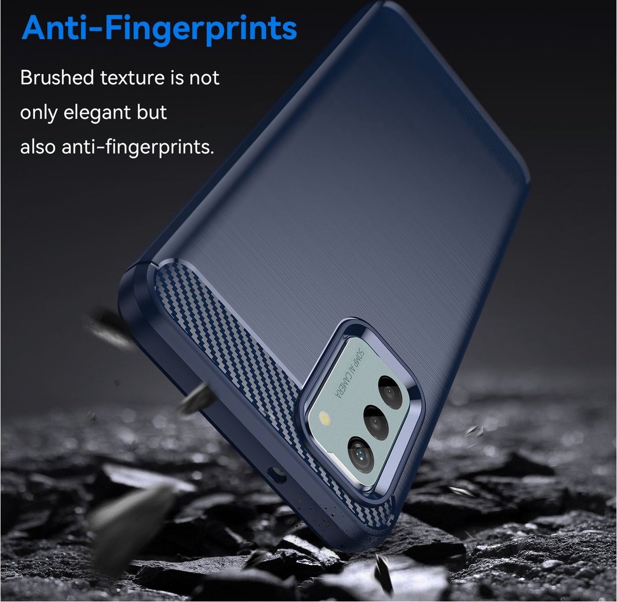 Mobigear Hoesje geschikt voor Nokia G42 Telefoonhoesje Flexibel TPU | Mobigear Brushed Slim Backcover | G42 Case | Back Cover - Blauw