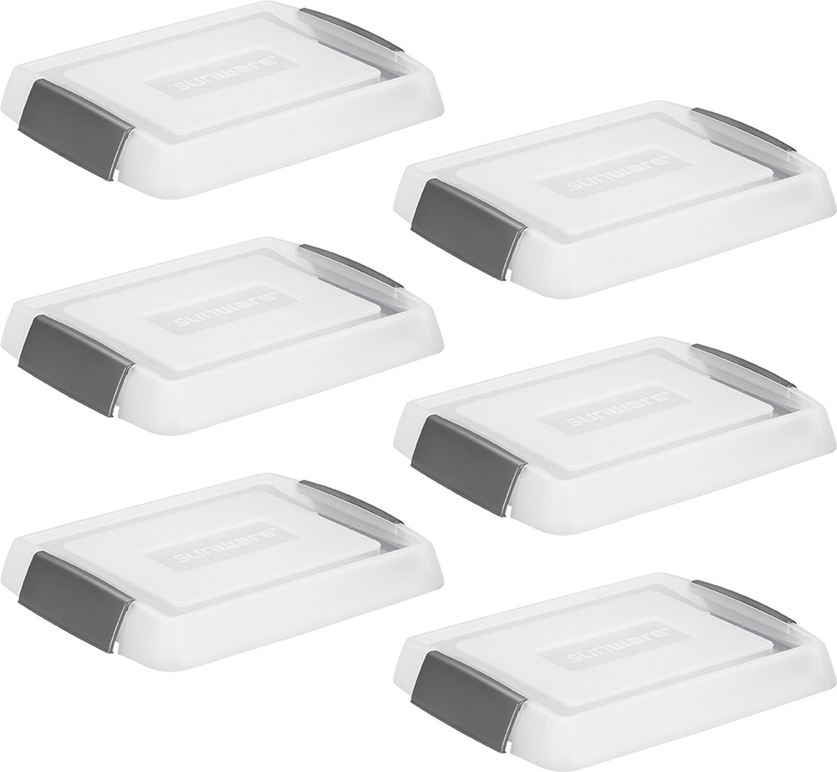 Nesta verhoogd deksel transparant - opbergbox 17L, 32L en 45L - Set van 6