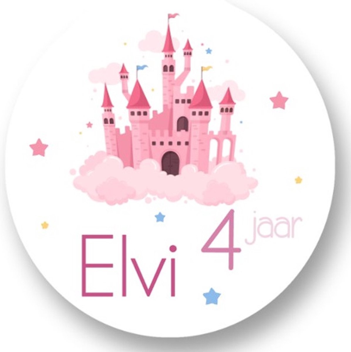 20x Traktatie stickers Kasteel Prinses - Verjaardag stickers - Afscheid opvang - Sluitstickers - Kinderfeest Traktatie - Uitdelen - Uitdeeltraktatie - Wensetiket - Rond - 40mm - Glossy sticker