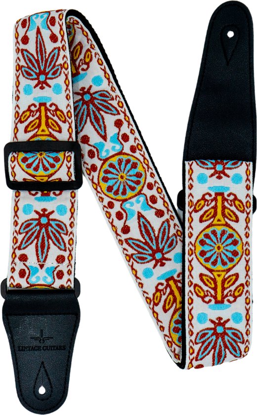 Premium gitaarriem – verstelbaar – model 5 – white