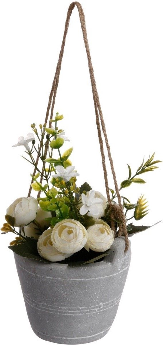 Atmosphera Kunstbloemen in pot ROZEN, 18 cm veelkleurig